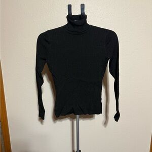 Worthington Black Metallic Knit Top